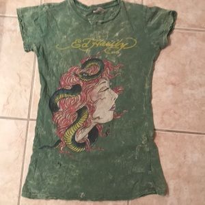 Women’s Ed Hardy T-shirt worn look S